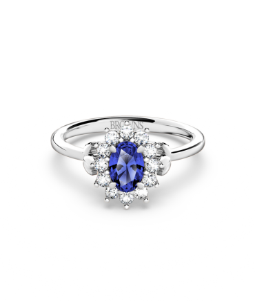 Royal Tanzanite and Diamond Cluster Ring - Petite