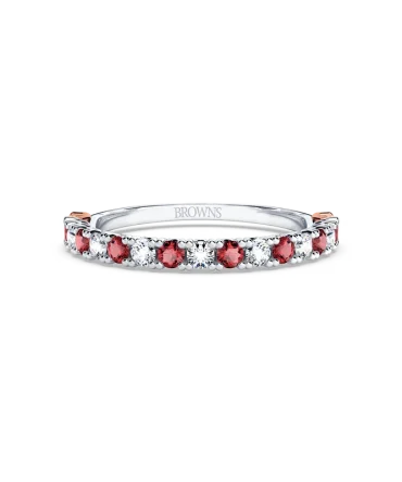 Protea Ruby and Diamond Eternity Ring