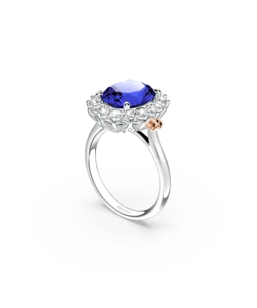 Royal Tanzanite and Diamond Cluster Ring - Medium