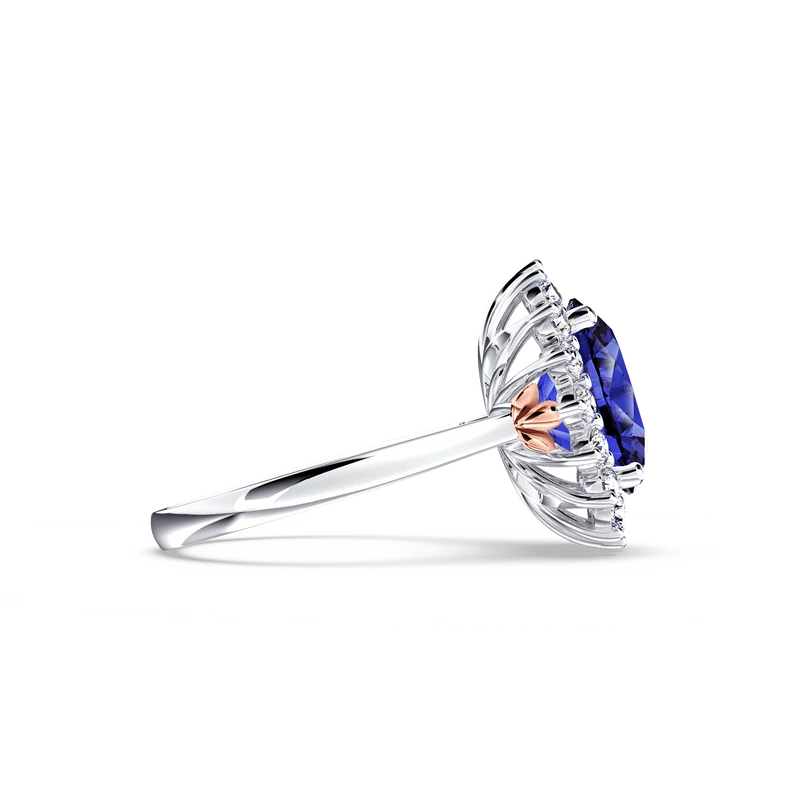 Royal Tanzanite and Diamond Cluster Ring - Medium - Image 2