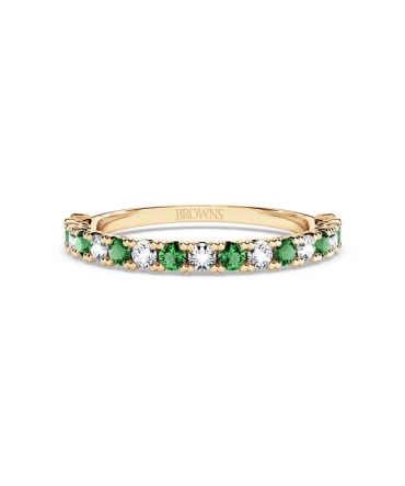 Protea Emerald and Diamond Eternity Ring