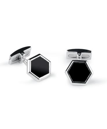Tapestry Black Agate Cufflinks