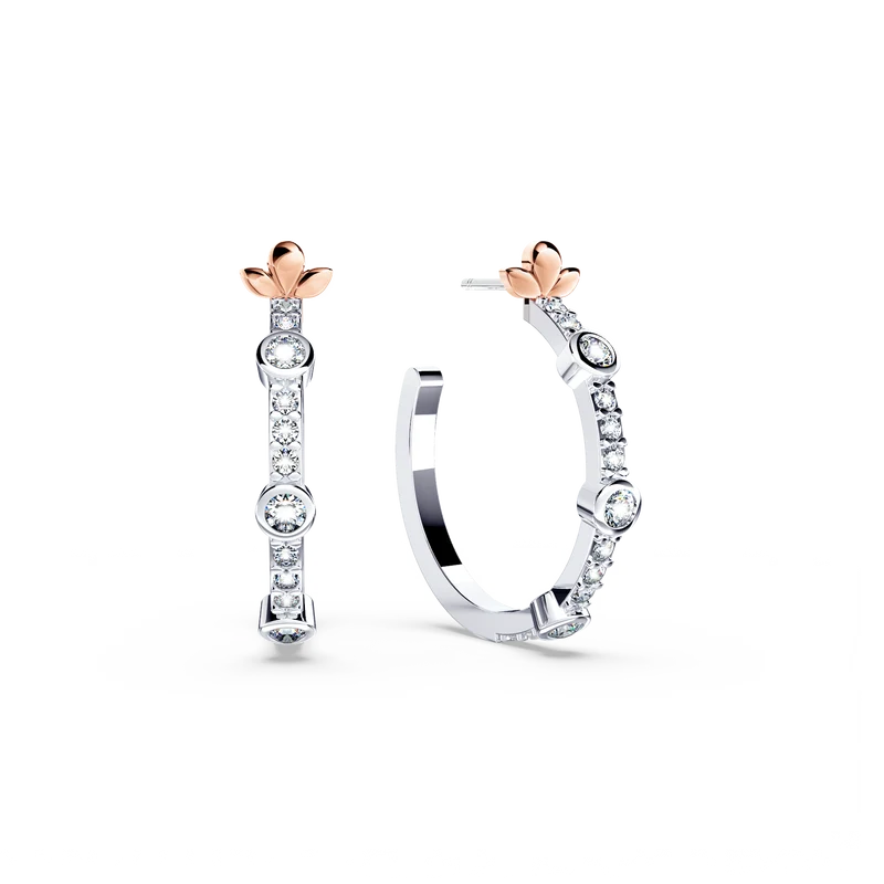 Bubble Diamond Hoop Earrings