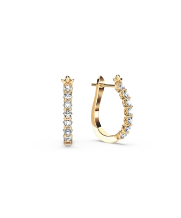 Diamond Chunky Hoop Earrings - Small