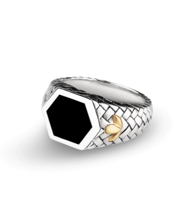 Tapestry Black Agate Ring