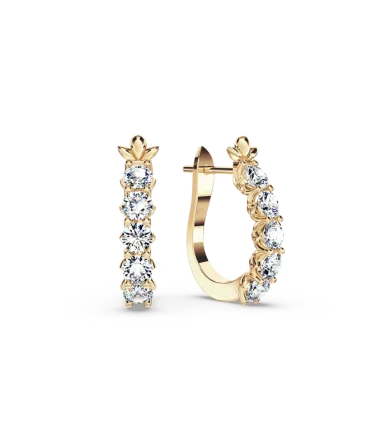 Diamond Chunky Hoop Earrings - Large