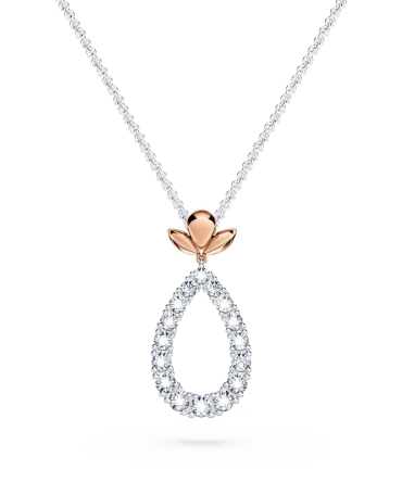 Contemporary Angel Halo Diamond Necklace - Large