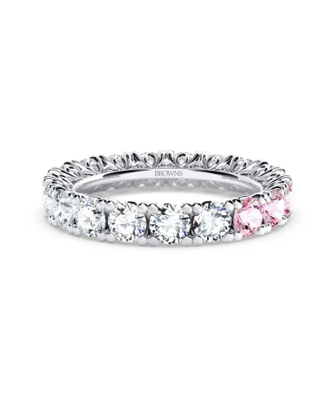 Protea Diamond and Pink Sapphire Full Eternity Ring