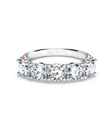 Protea 5-Stone Diamond Whispering Angel Eternity Ring
