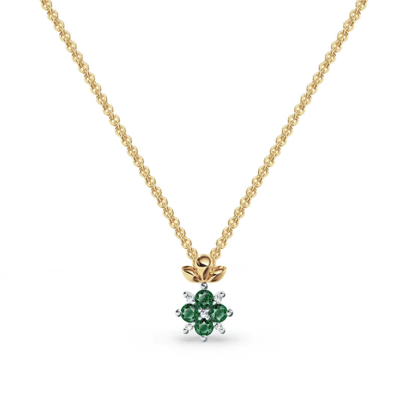 Blossom Emerald and Diamond Necklace