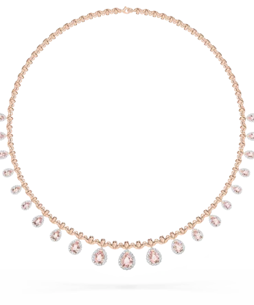 Original Angel Morganite and Diamond Peacock Necklace