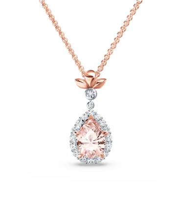 Original Angel Halo Morganite and Diamond Necklace