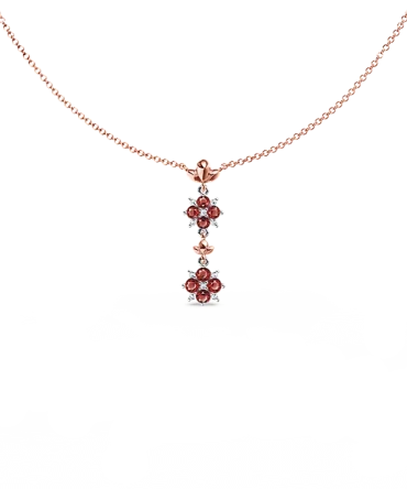 Blossom Ruby and Diamond Angel Drop Necklace