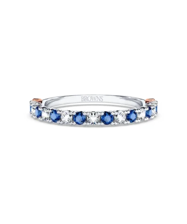 Protea Blue Sapphire and Diamond Eternity Ring