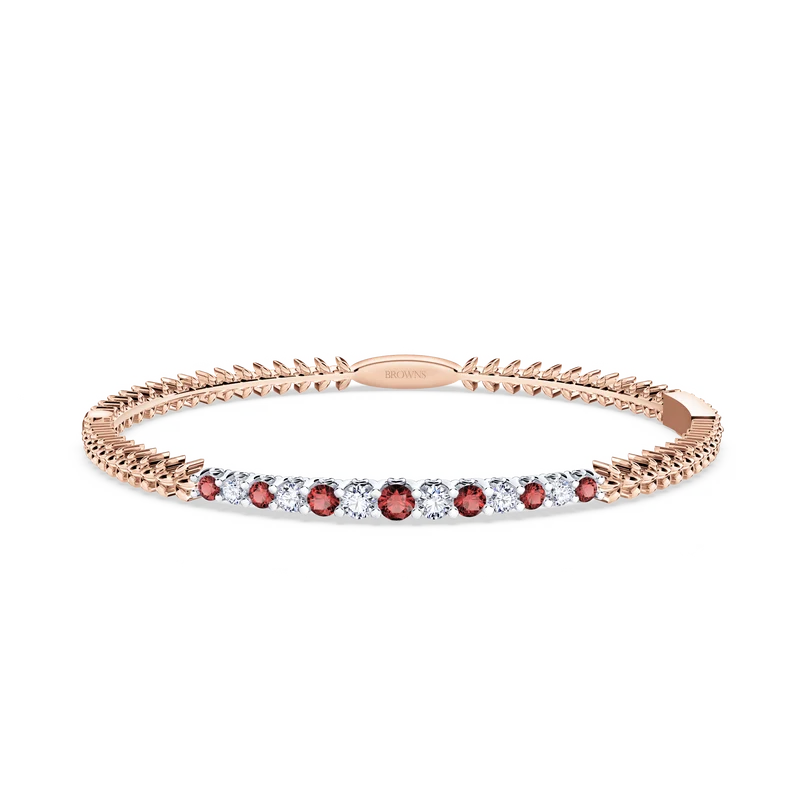 Ruby and Diamond Tennis Bangle - 50