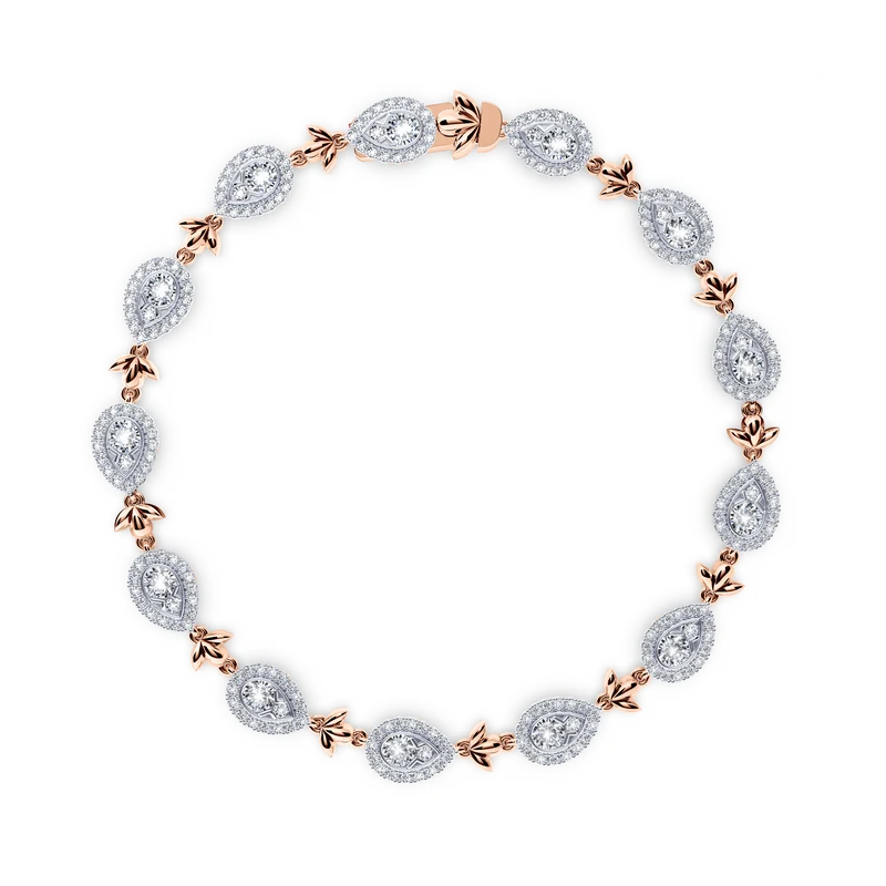 Double Pear Diamond Garland Bracelet
