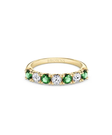 Protea Emerald and Diamond Eternity Ring