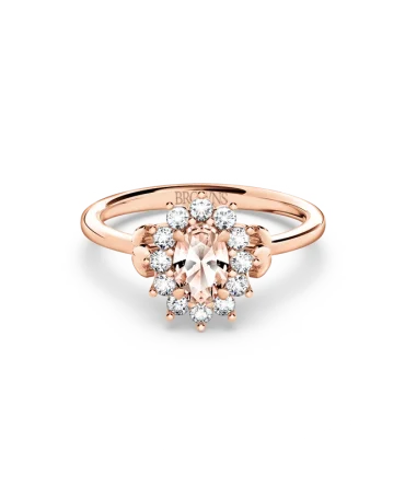 Protea Morganite and Diamond Cluster Ring